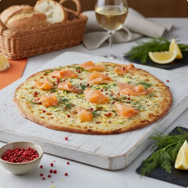 Pizza au saumon fumé