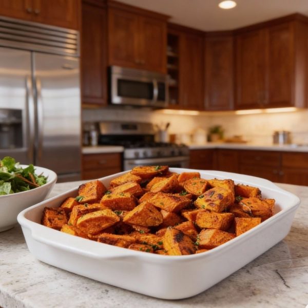 Petites patates douces en cubes