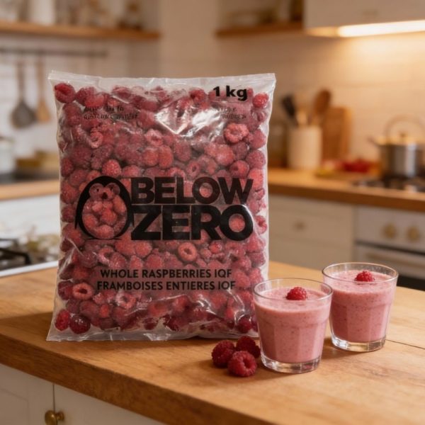 Framboises entières congelées