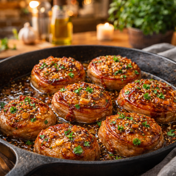 Tournedos de poulet miel et ail